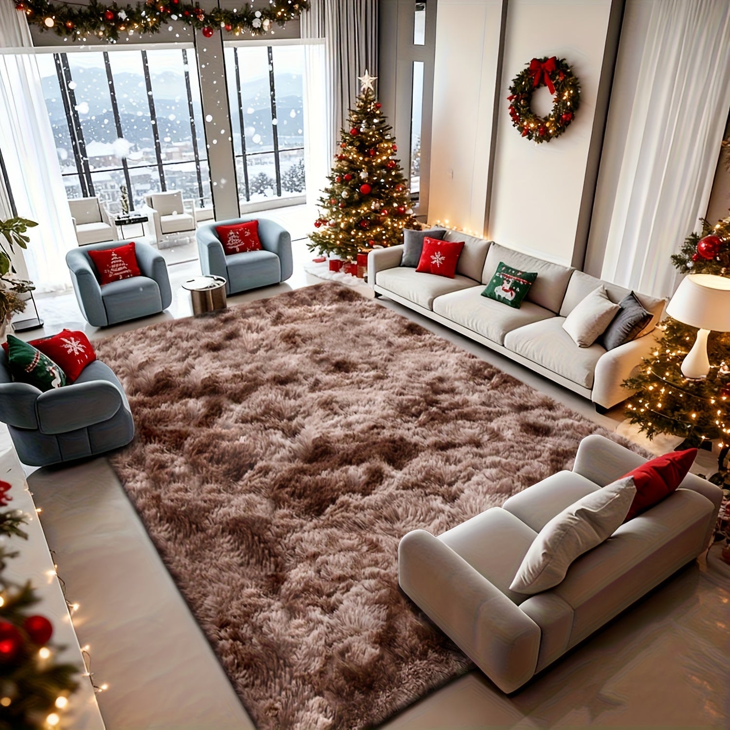 Shag Rug Fluffy Thick Area Rug - Soft Fuzzy Tufted Plush Carpet for Bedroom & Living Room | Machine Washable Non-Slip Floor Mat in Multiple Colors & Sizes | Cozy Home Decor Room Accent Rug