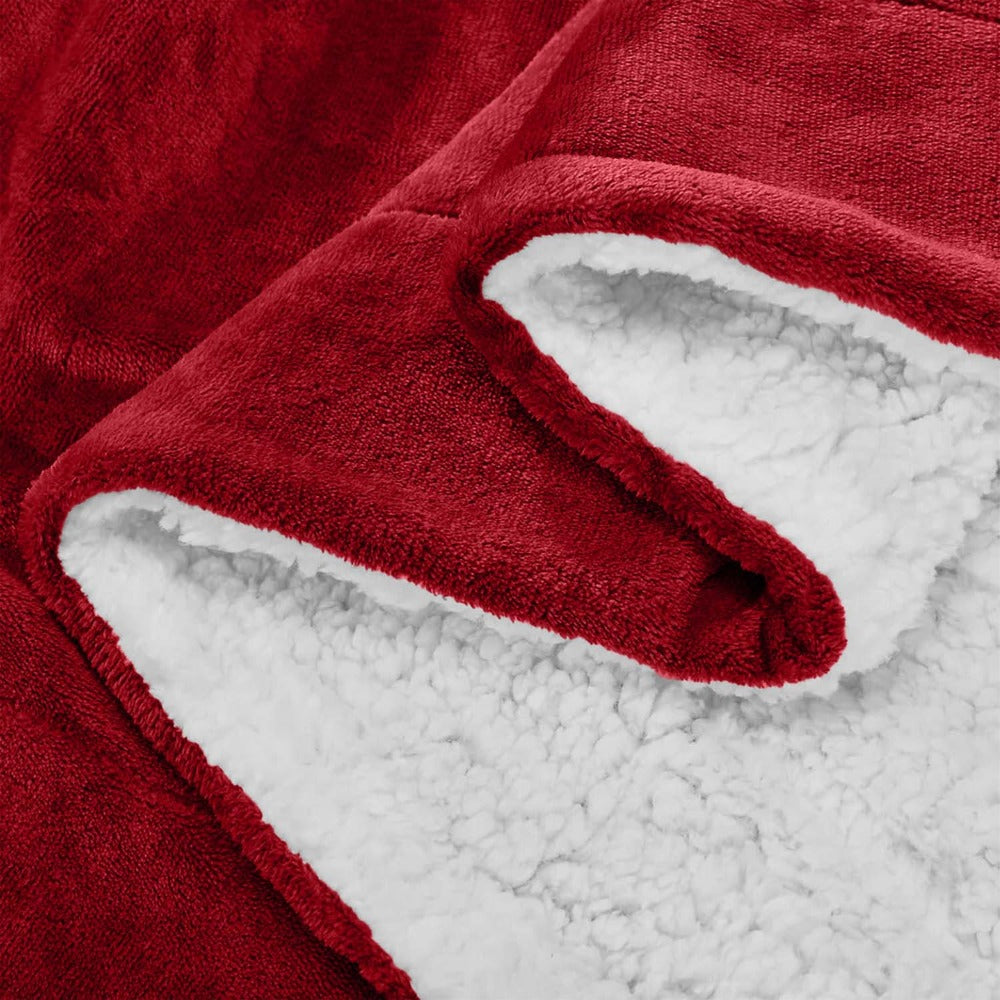 480GSM Sherpa Fleece Blanket ¨C Double-Sided Heavy Warm Throw for Couch, Bed & Travel, Reversible All Season, 13 Colors, 3 Sizes