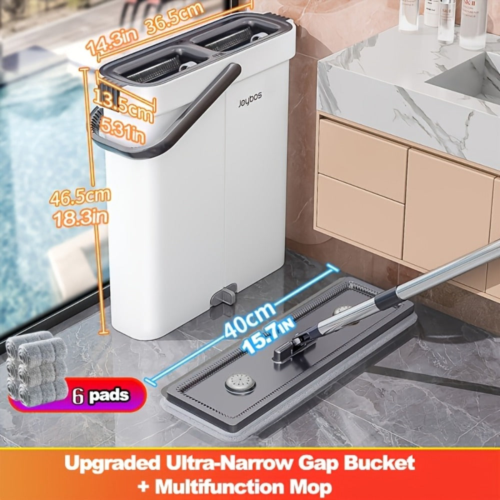 Spin Mop and Bucket Set with Wringer 360¡ã Flat Mop Washable Microfiber Pads Long Handle for Hardwood Tile Laminate Floors Walls Windows Home Kitchen Bathroom