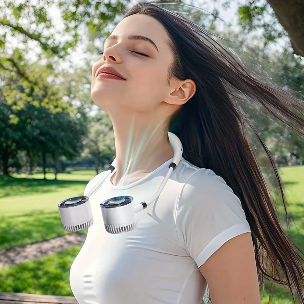 Neck Fan Wearable USB Rechargeable Hands-Free Personal Fan Ultra-Quiet Adjustable Speed Strong Wind for Home Office Outdoor Travel Commute