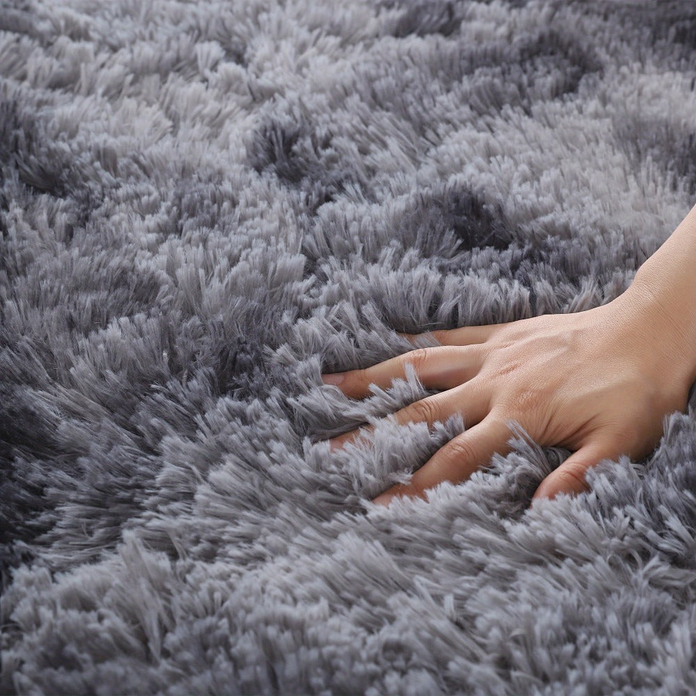 Fluffy Rug Plush Soft Indoor Carpet Non-Slip for Living Room Bedroom Hallway Runner Nursery Kids Play Area ¡ª Tie Dye & Solid Colors Multiple Sizes