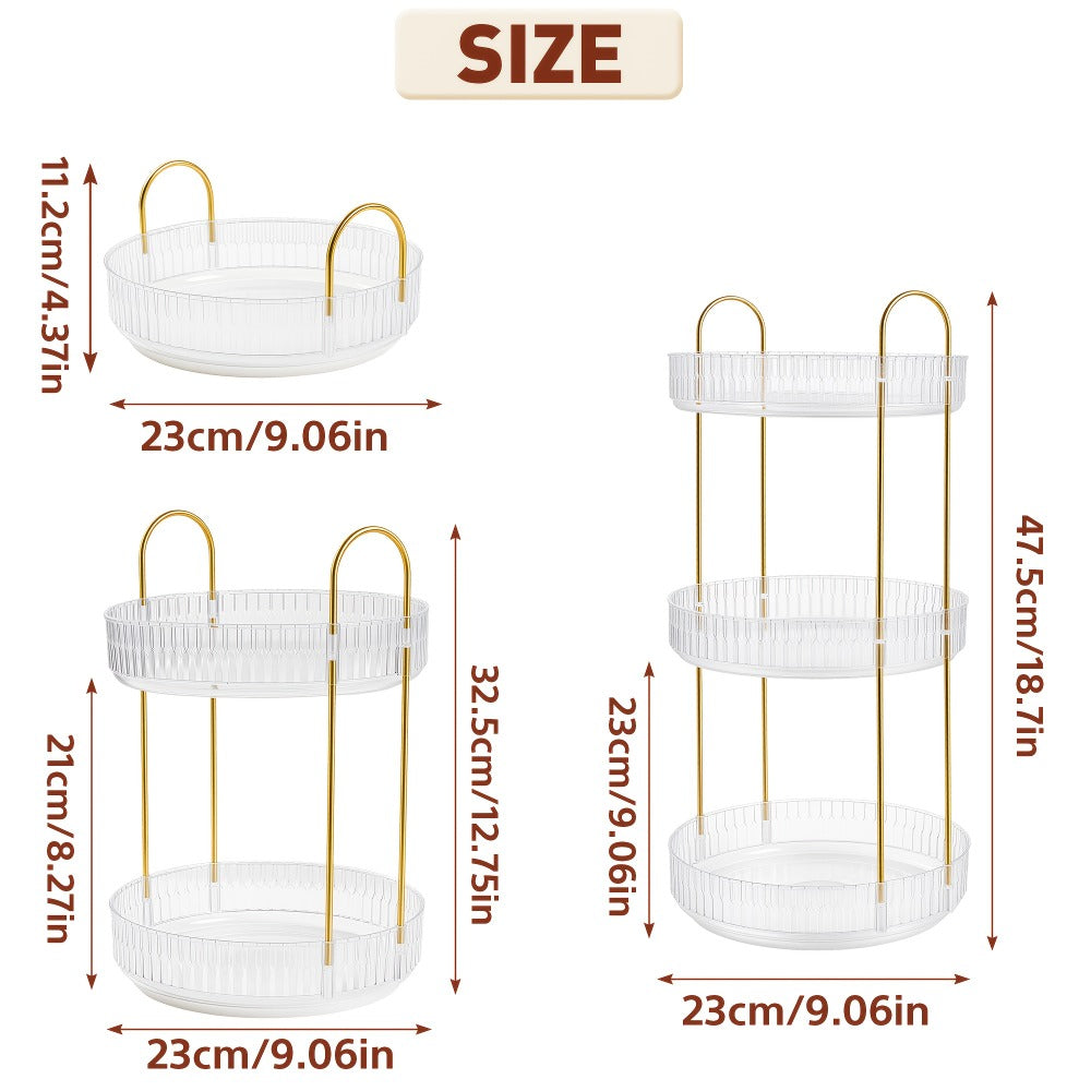 360 Rotating Makeup Organizer Skincare Storage Rack - Multi-Layer Detachable Cosmetic Organizer for Perfume, Lipstick, Skincare, Desktop Vanity Organizer for Bathroom & Bedroom