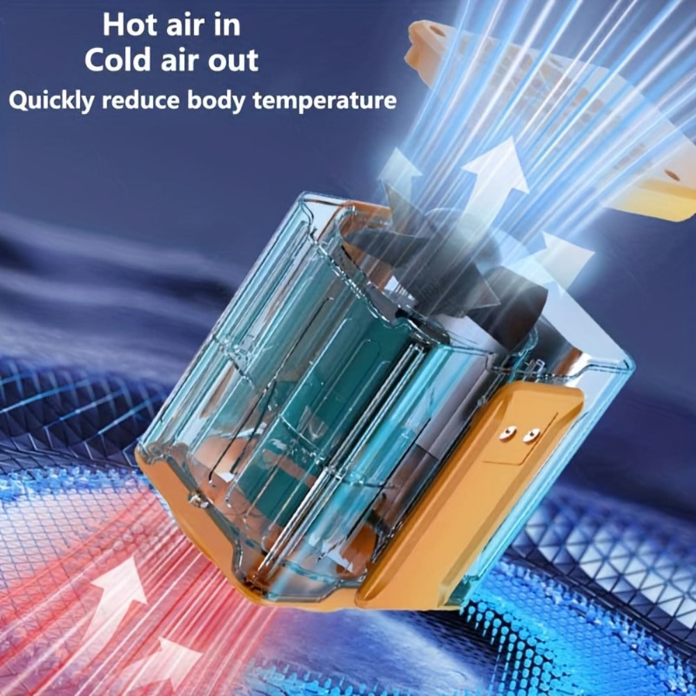 Portable Clip Fan 10000mAh Rechargeable Wearable Belt Fan with 22H Battery Life 4 Speed Settings 8000RPM Strong Airflow for Outdoor Camping Hiking Jobsite Farming Traveling Fishing