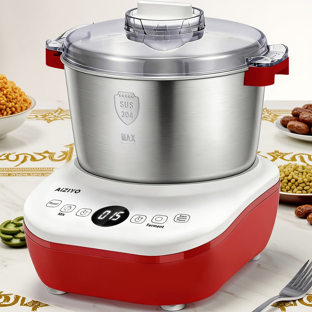Electric Dough Maker with Ferment Function - 7Qt 250W Dough Kneading Machine, 304 Stainless Steel Bowl, Constant Temperature Fermentation, Microcomputer Timer, for Bread Pizza Pasta Roti Dumplings