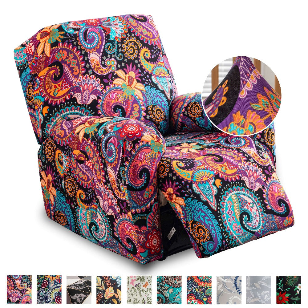 Tie Dye Lounge Chair Cover Set of 4 High Elasticity with Side Pockets Printed Stretch Chair Slipcover Pet Friendly for Bedroom Office Living Room Holiday Decor