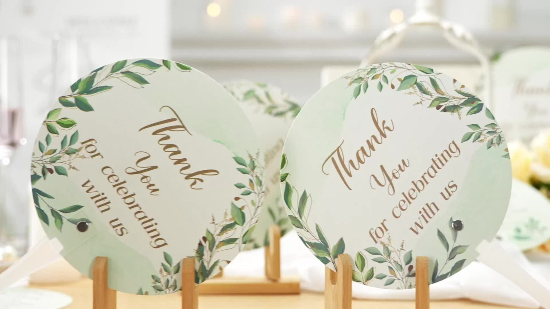Wedding Hand Fans 100pcs Bulk Plastic Handheld Fans with Handle Greenery Leaf Design Cooling Fans for Ceremony Bridal Shower Party Guests Outdoor Hot Weather Events