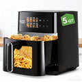 Air Fryer 5 Quart 8-in-1 Electric Hot Air Oven 1350W with LED Touchscreen & 360¡ã Hot Air Circulation ¨C Large Capacity Digital Air Fryer for Fry Roast Bake Grill Dehydrate, Black