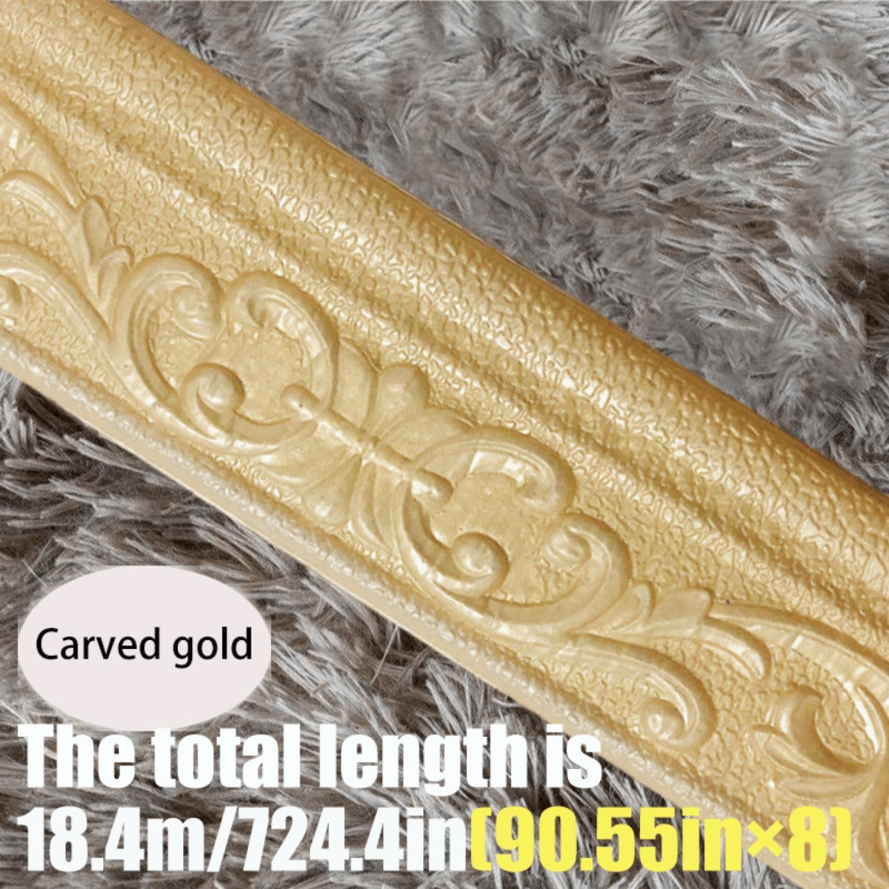 3D Self-Adhesive Foam Baseboard Wall Trim Sticker Waterproof Peel and Stick Carved Wallpaper Border Skirting for Home Decor White Silver Gray Copper Gold 4 8 12 Rolls