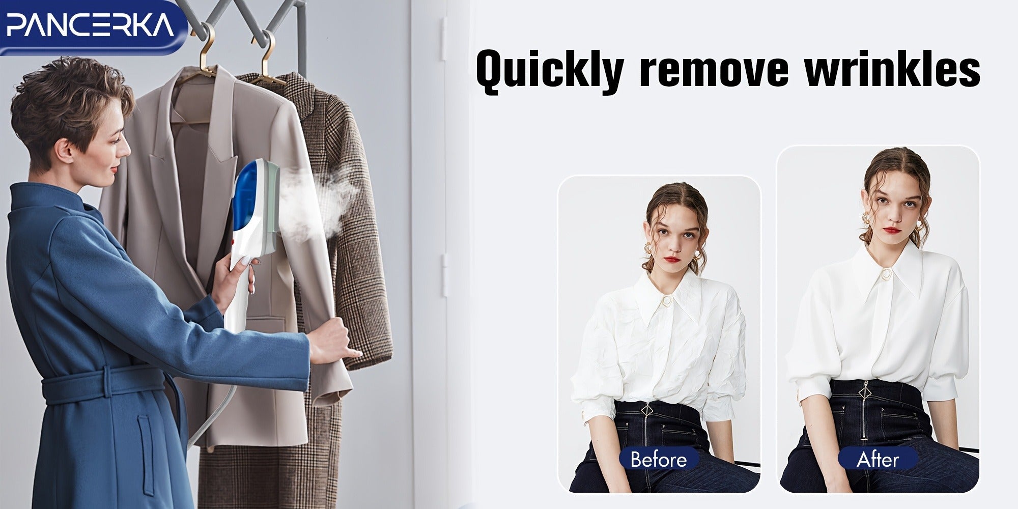 Portable Steam Iron Steamer Fast 25-Second Heat-Up Horizontal Vertical Steaming Dry Ironing Wrinkle Remover for Clothes Home Office Travel Compact Handheld Garment Steamer