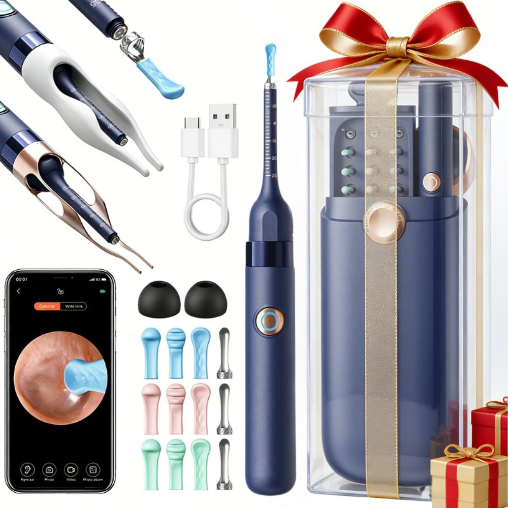 Earwax Removal Tool Set with Light & Camera ¨C Rechargeable Ear Cleaning Kit for iOS & Android, Ear Wax Remover with Otoscope