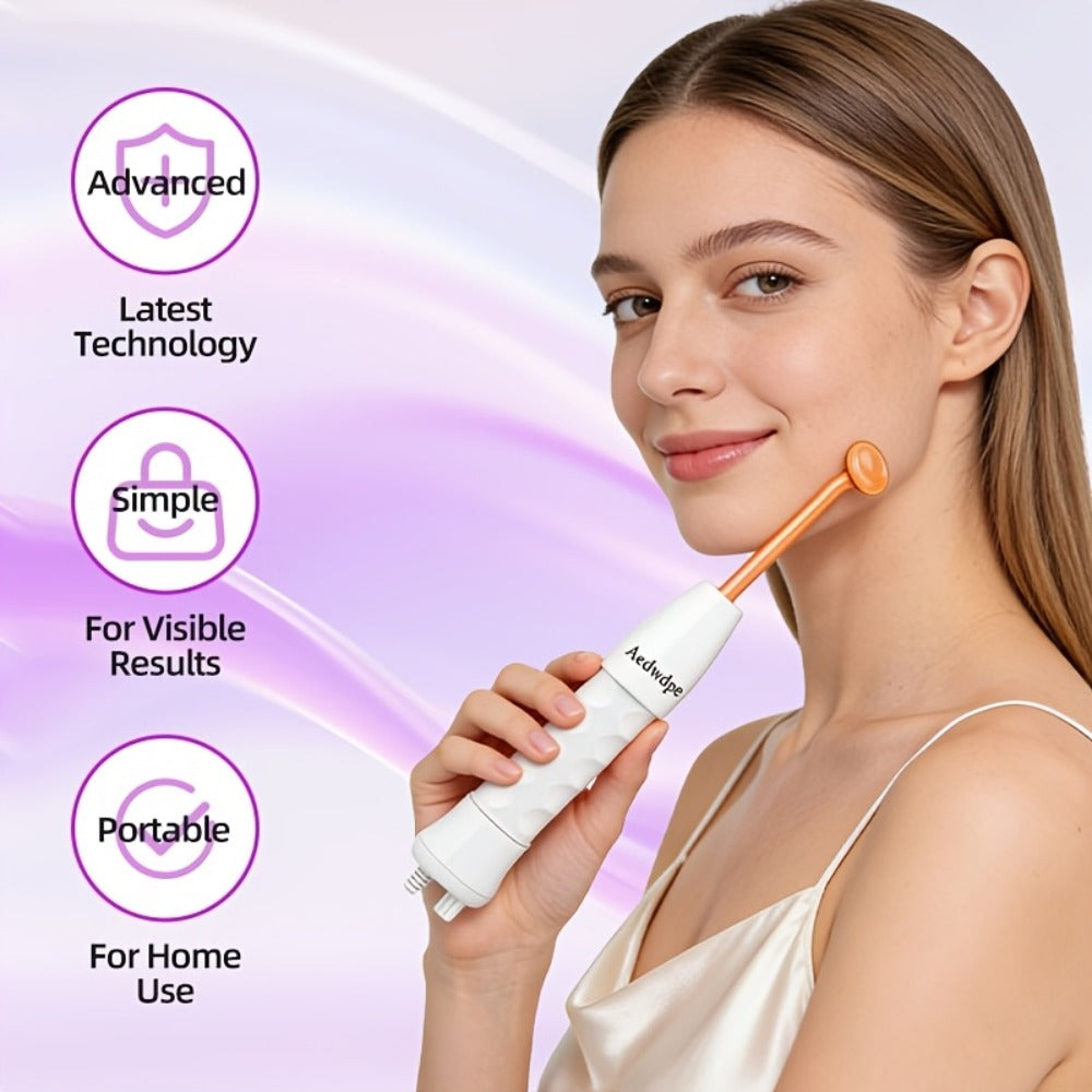 High Frequency Facial Massager 4-in-1 Professional Skincare Tool, Compact Plug-In High Frequency Wand for Face Acne Wrinkles Hair Growth, Elegant White Gift for Women Girlfriends Mothers