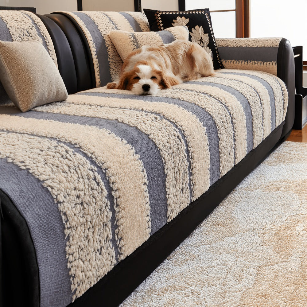 Sofa Cover Plush Non-Slip Washable Sectional Couch Slipcover Soft Durable Furniture Protector for Pets Cats Dogs 2 3 4 Cushion Sofa L-Shape Modern Sofa Pad Warm Sitting Cover All Seasons Black Gray Brown