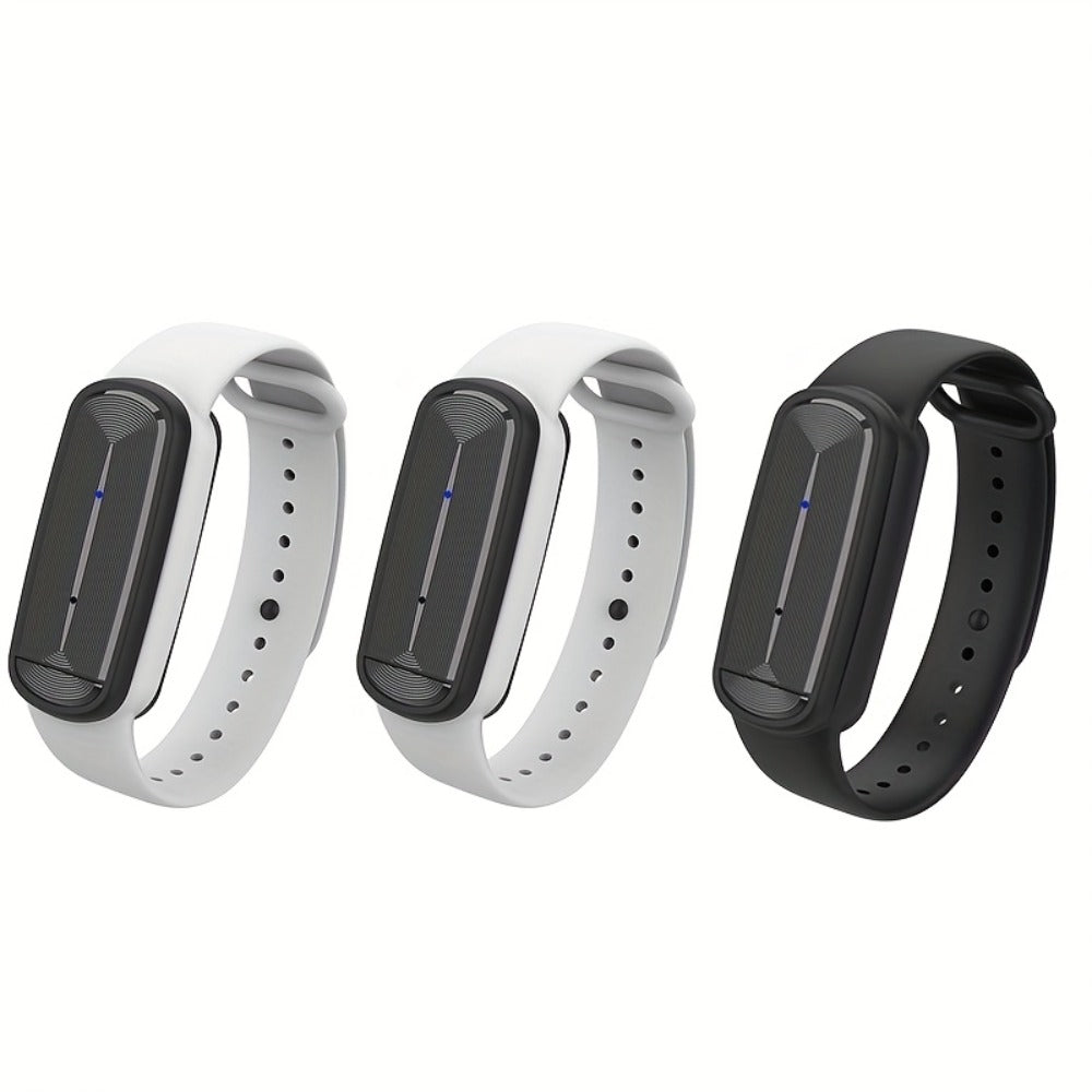 Ultrasonic Mosquito Repellent Bracelet 3-Pack ¨C USB Rechargeable Intelligent Bug Repellent Wristband for Camping, Outdoor, Hiking & Travel, Waterproof Mosquito Control Bracelet for Adults & Kids