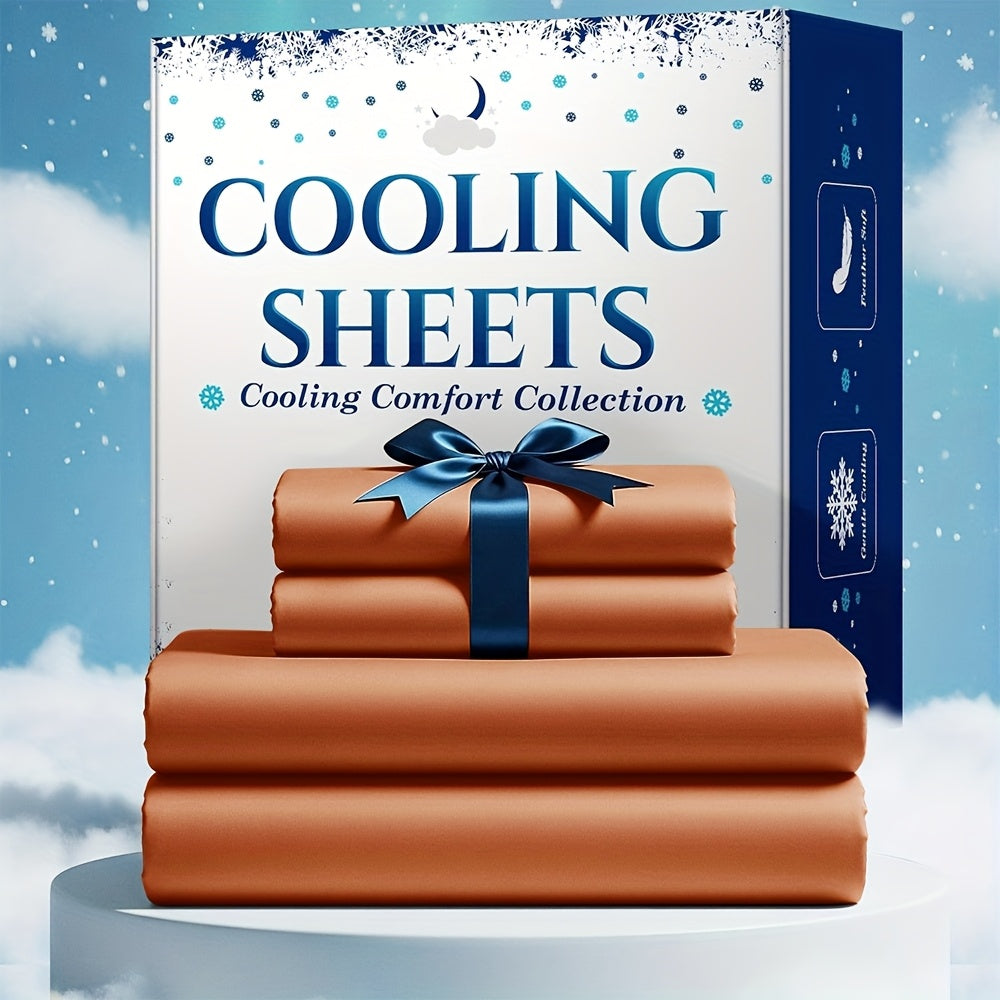 Bamboo Blend Cooling Bed Sheet Set 4pcs ¨C Ultra Soft Breathable Kids Sheets, Deep Pocket Fitted Sheet 18¡±-24¡±, 2200TC Shrink & Wrinkle Resistant, All-Season Hotel Luxury Bedding, Twin Full Queen King
