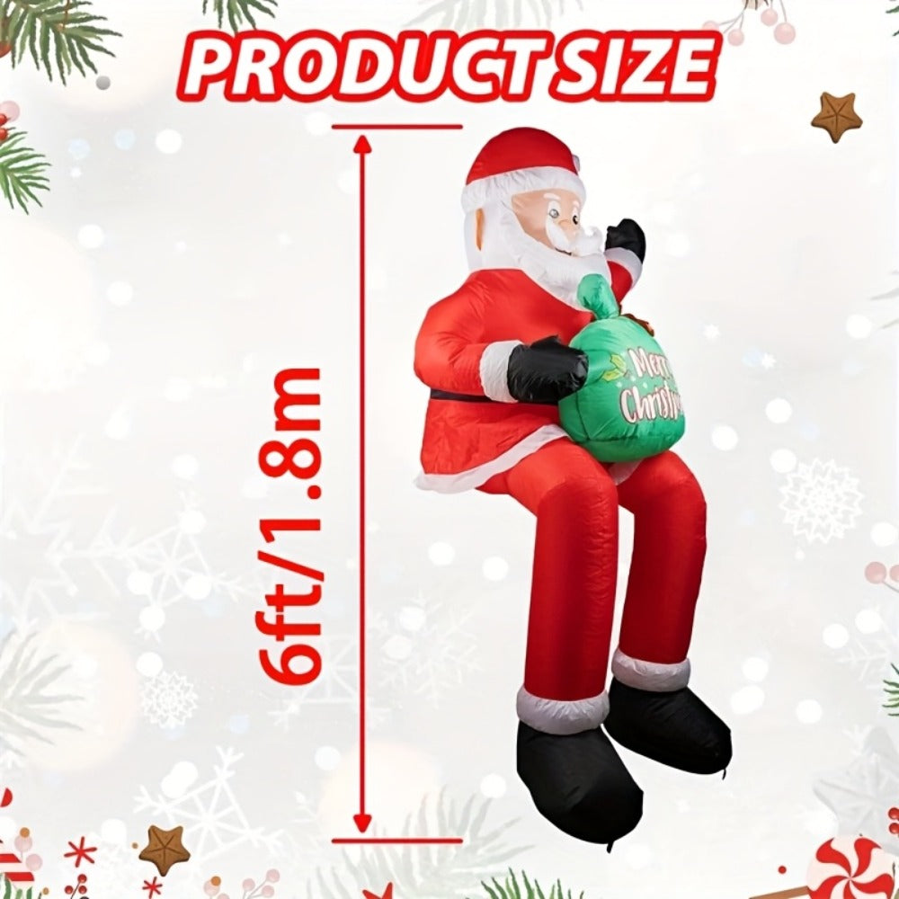 Christmas Inflatable Decoration with LED & Music ¨C Head-Shaking Santa Claus on Polar Bear or Snowman, 7FT Blow Up Yard Decor with Recording Function, IP55 Outdoor Garden Lawn Party