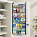 Over The Door Organizer - Heavy Duty Multi-Layer Pantry Storage Rack for Kitchen Bathroom Laundry Room, Space Saving Door Hanging Shelf, 6 or 8 Tier Metal Spice Food Storage Cabinet