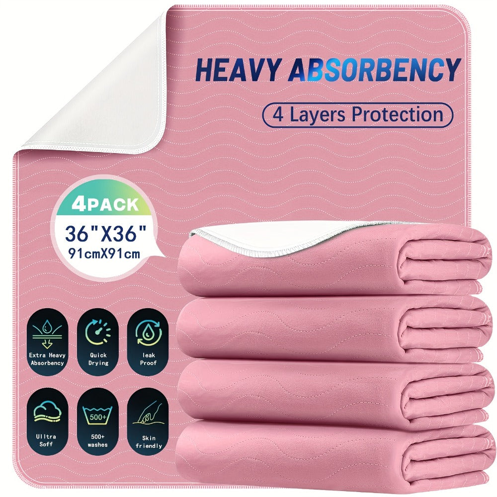 Washable Reusable Underpads 36x36 Inch Extra Heavy Absorbency Waterproof Bed Pads for Adults Kids and Elderly Quick Drying Leak-Proof Mattress Protector Pee Pads for Dogs and Puppies Couch Sofa Floor Protection