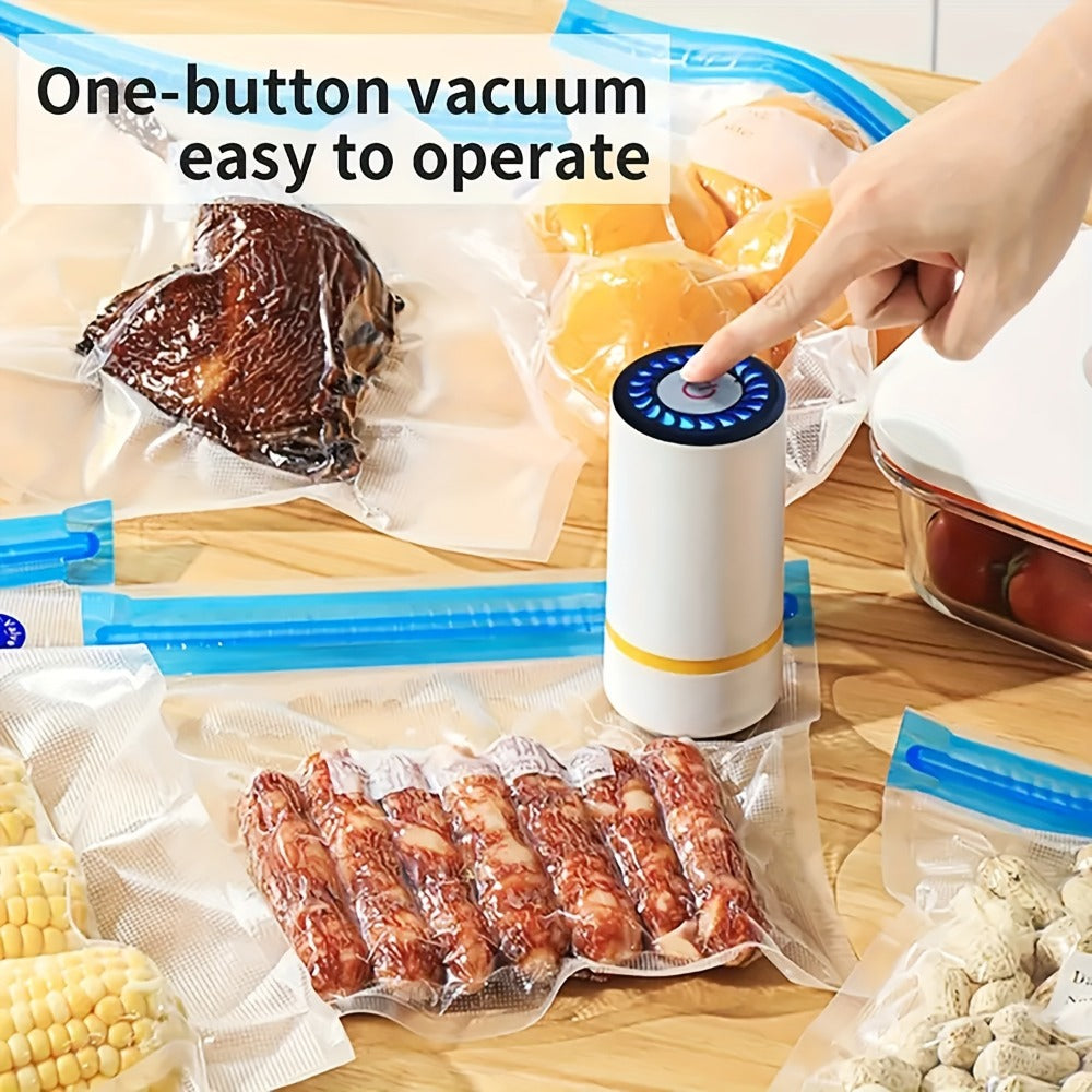 Vacuum Sealer Kit with USB Rechargeable Pump & 9 Reusable Vacuum Seal Bags (3 Sizes) ¡ª Portable Mini Electric Food Sealer for Sous Vide, Meal Prep & Food Storage