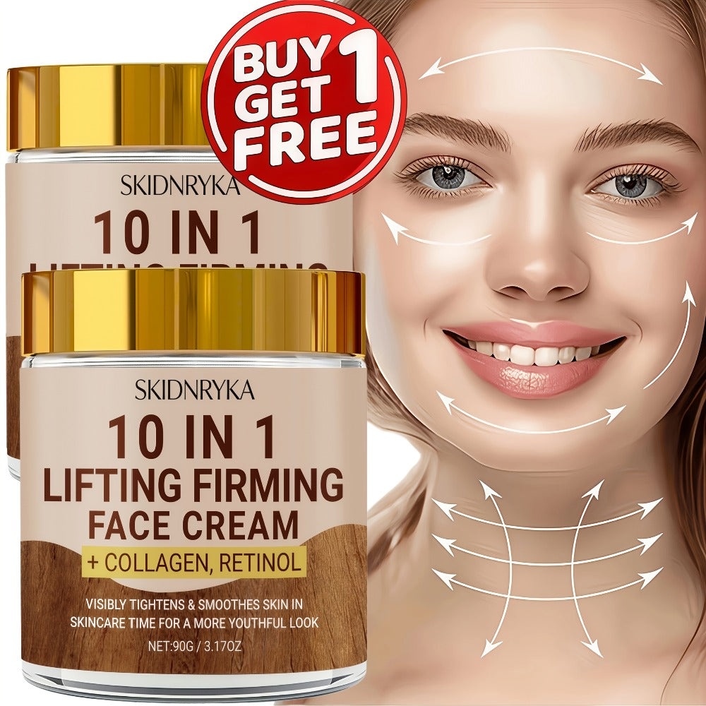 10-in-1 Firming & Lifting Moisturizing Face Cream for Women - Anti-Aging, Youthful Glow, Non-Greasy 90g | Buy 2 Get 1 Free Set | All Skin Types