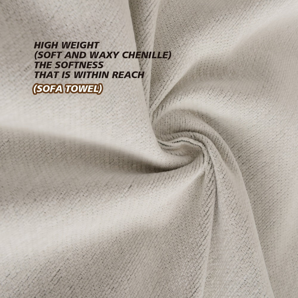 Chenille Jacquard Sofa Cover 300GSM - Pet Friendly Non-Slip Machine Washable All-Season Couch Slipcover for 1 2 3 4 Seater Living Room Bedroom Office, 2 Colors