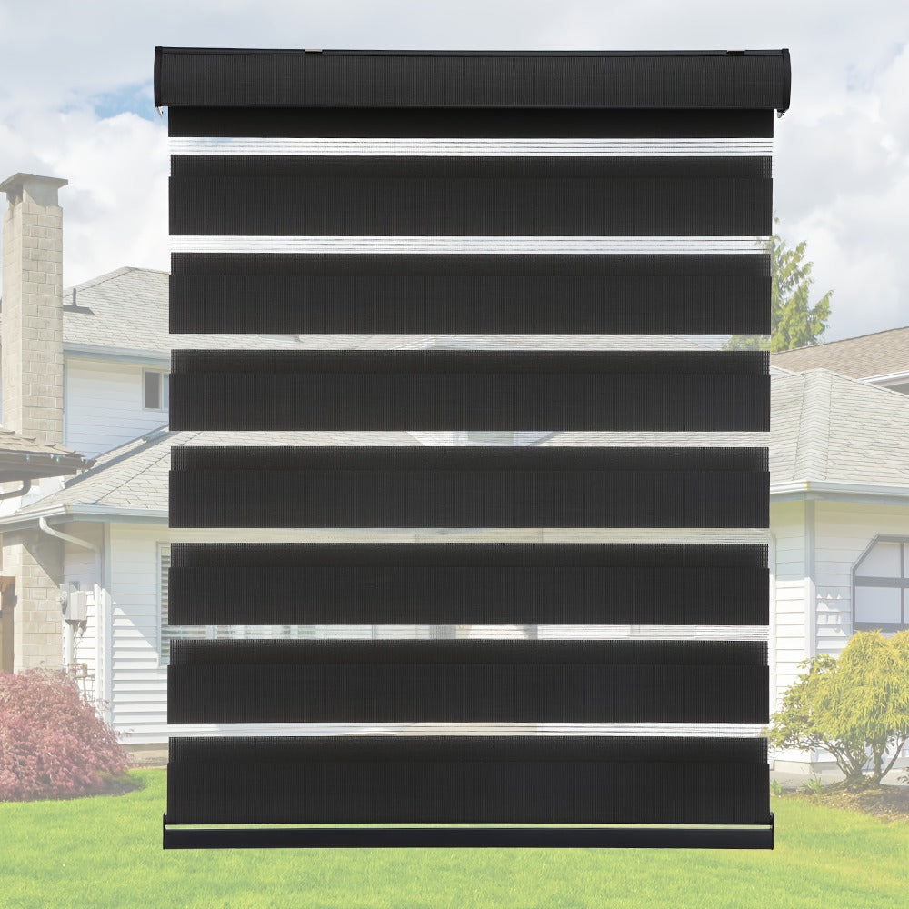Cordless Zebra Blinds Double Layer Light Control Privacy Window Shades for Bedroom Living Room Office Easy Install Multiple Sizes