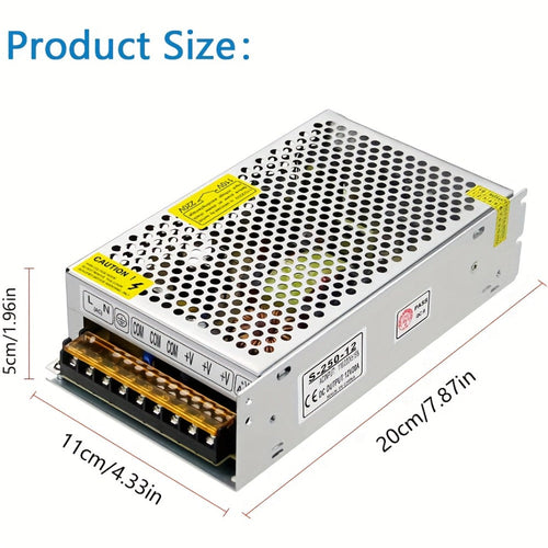 12V 20A 240W Switching Power Supply AC to DC Converter 110V 240V Input Regulated Adapter for LED Strip Lights 3D Printer CCTV Camera Ham Radio Audio Amplifier LCD Monitor