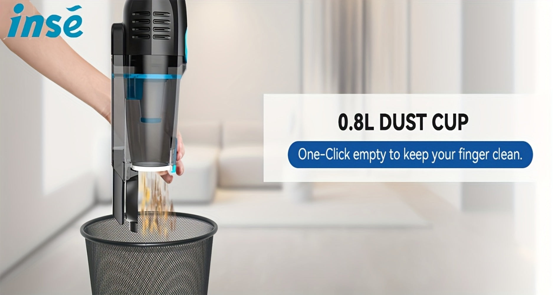 Corded Stick Vacuum Cleaner 20KPa 600W Motor 2-in-1 Bagless Upright Handheld Vacuum 0.8L Dustbin for Hard Floor Pet Hair Carpet Car Stairs Low Noise 65dB