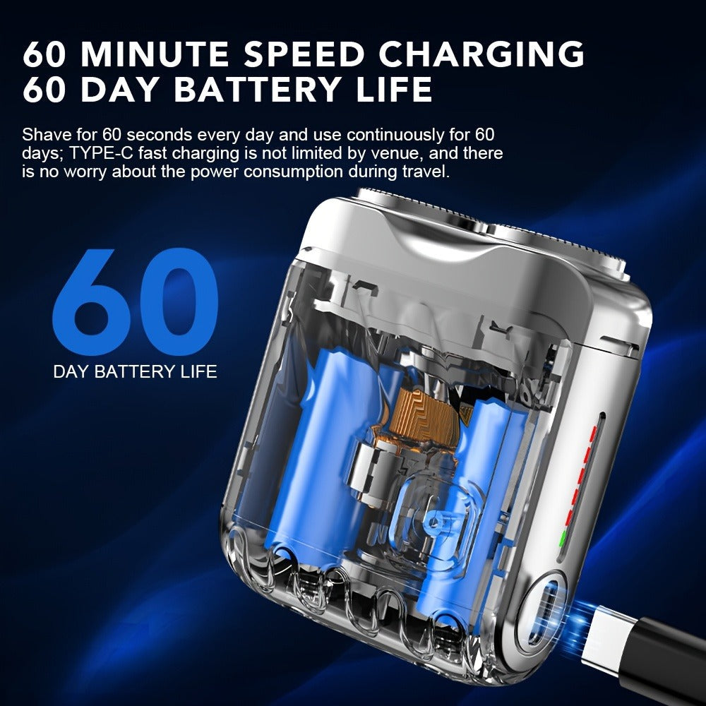 Mini Electric Shaver for Men ¨C USB Rechargeable Double Blade Razor with Digital Display & Travel Case, Compact Portable Shaving Kit Gift for Men, Boyfriend, Father¡¯s Day, Christmas