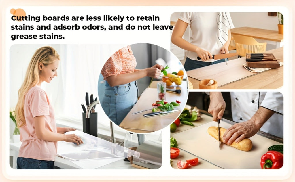 Acrylic Cutting Board Large Anti-Slip 17x23 Inch ¨C Clear & Black Countertop Protector for Kitchen & Restaurant ¨C Food Safe Non-Slip Chopping Board for Fruit, Meat & Meal Prep