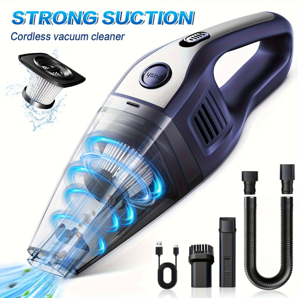 Handheld Cordless Vacuum Cleaner with Powerful Suction ¨C Portable USB Rechargeable Mini Vacuum with Multiple Accessories for Car, Home, Office & Tight Spaces