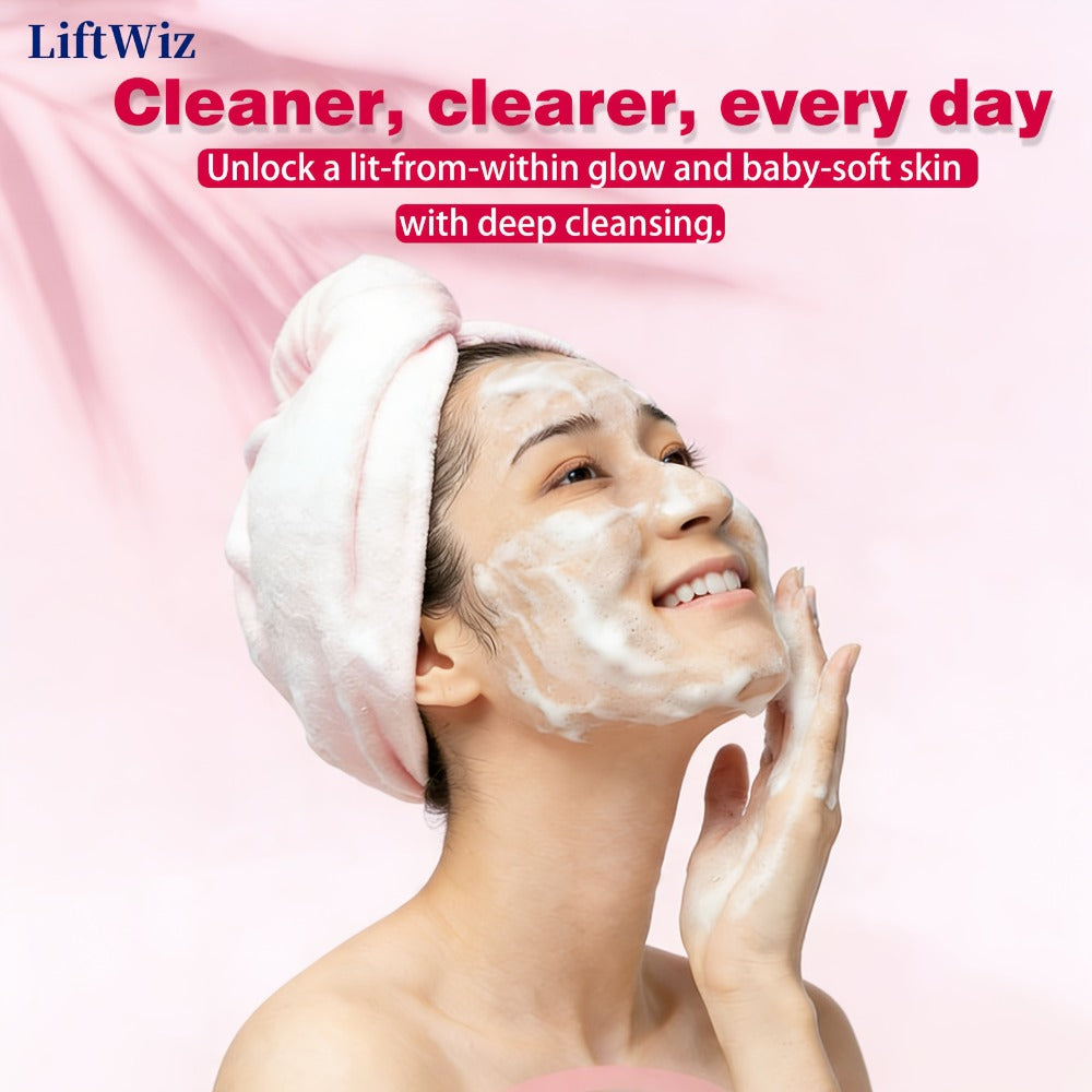 Silicone Facial Cleansing Brush Electric Face Scrubber 12000 Vibrations IPX7 Waterproof USB Rechargeable Heat Massage Deep Pore Cleansing Exfoliator for Sensitive Skin Blue Black Rose Red Pink