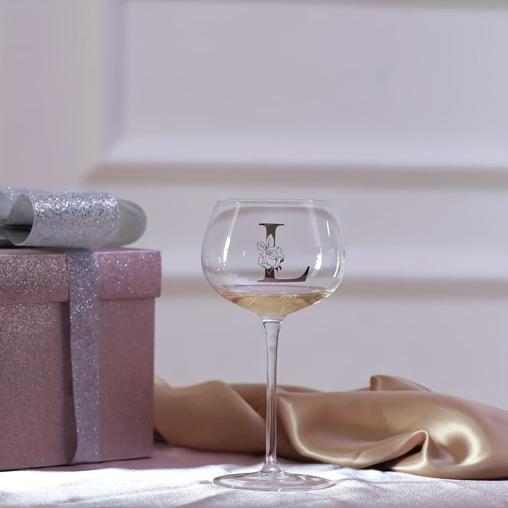 Personalized Wine Glass Gift for Women ¨C A-Z Initial Letter Monogrammed Wine Glass with Gift Box & Greeting Card ¨C Unique Birthday, Christmas & Mother's Day Gift for Mom, Best Friend & Sister