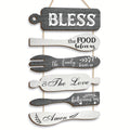 Farmhouse Wall Decor Wood Sign Set - ¡±Bless The Food Before Us¡± Rustic Kitchen Dining Room Hanging Plaque, 6-Piece Rope Wood Board Art, Housewarming Thanksgiving Gift for Home