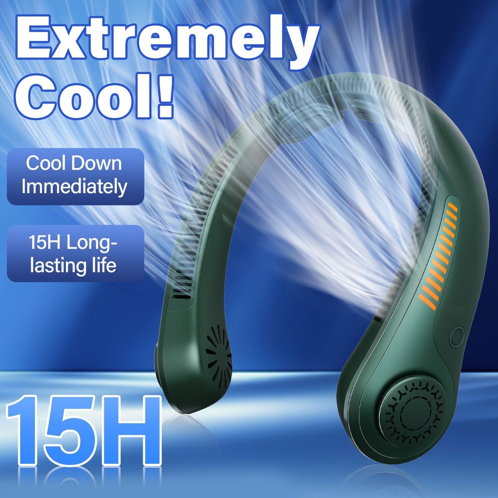 Bladeless Neck Fan USB Rechargeable | 5-Speed Quiet Portable Personal Cooling Fan for Office, Travel & Outdoor Use ¨C Hands-Free Wearable Design, Long Battery Life, Multiple Colors