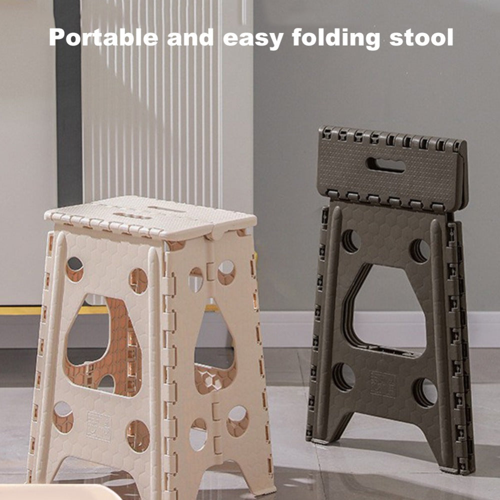 Folding Step Stool 19 Inch Heavy Duty 400 LBS Non-Slip with Handle Portable Foldable Step Ladder for Kitchen Camping Bathroom Bedroom Adults Seniors White Blue Grey