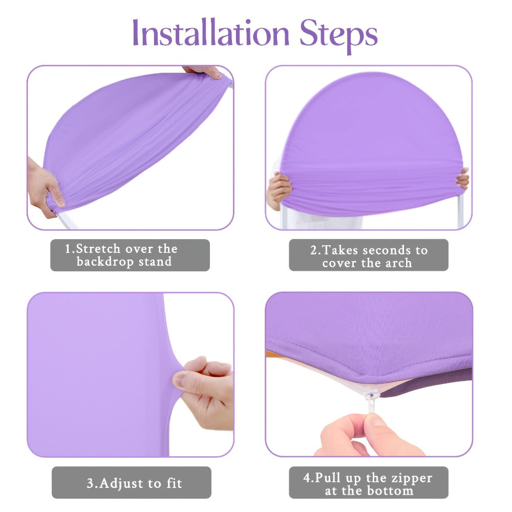 Arch Cover 6ft Stretchable Fabric Party Decoration | Wedding Ceremony Backdrop Cover Wrinkle-Free Zipper Fit for Gender Reveal Bridal Shower Birthday Holiday Celebration 8 Colors