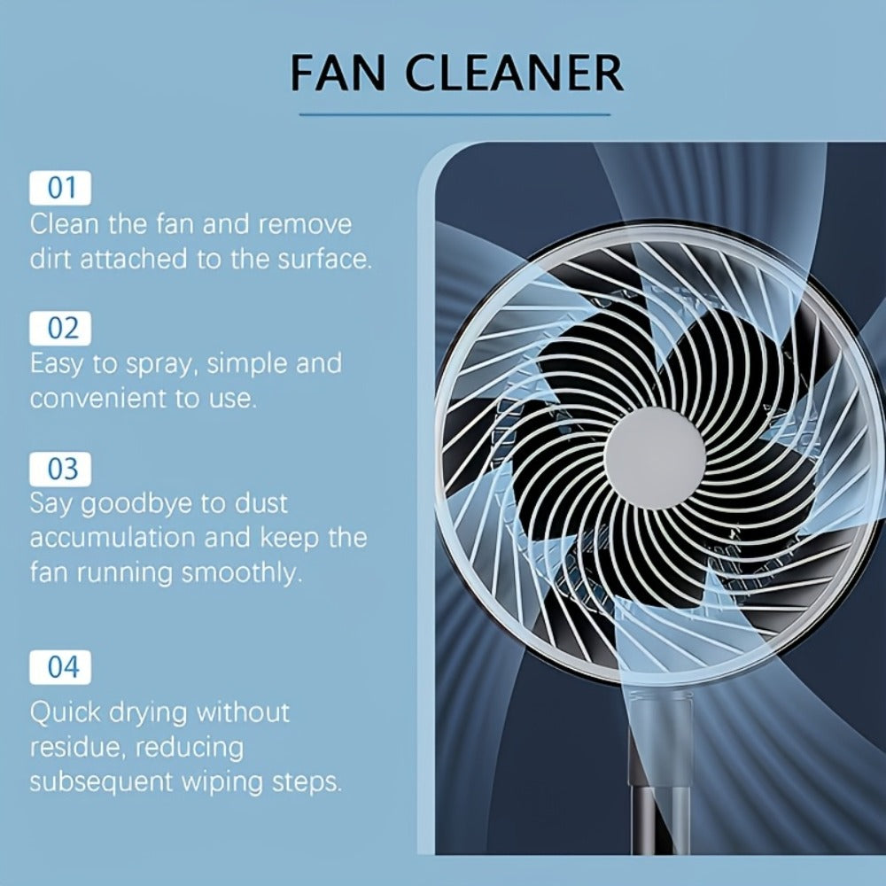 Fan Cleaner Spray Deep Cleaning Maintenance for Fan Blades Grilles Motor Internal Components Reduces Dust Adhesion for Desktop Ceiling Floor Fans Air Conditioner Equipment with Cleaning Towel 2.03oz