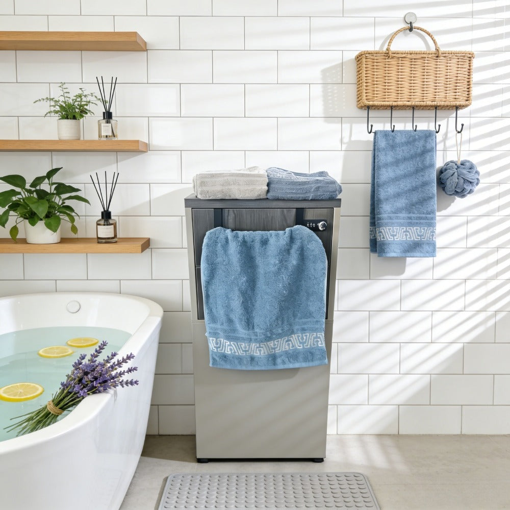 Bath Towel Set of 3 Microfiber Quick Dry 400 GSM Soft Absorbent Bathroom Towels Coastal Pattern Spa Gym Home ¡ª Luxury 3-Pack for Adults