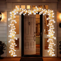 Cherry Blossom Fairy Light Garland 100 LED USB Powered ¨C 180cm Artificial Flower String Lights for Wedding, Christmas, New Year, Spring & Home Wall Decor, Warm White IP45
