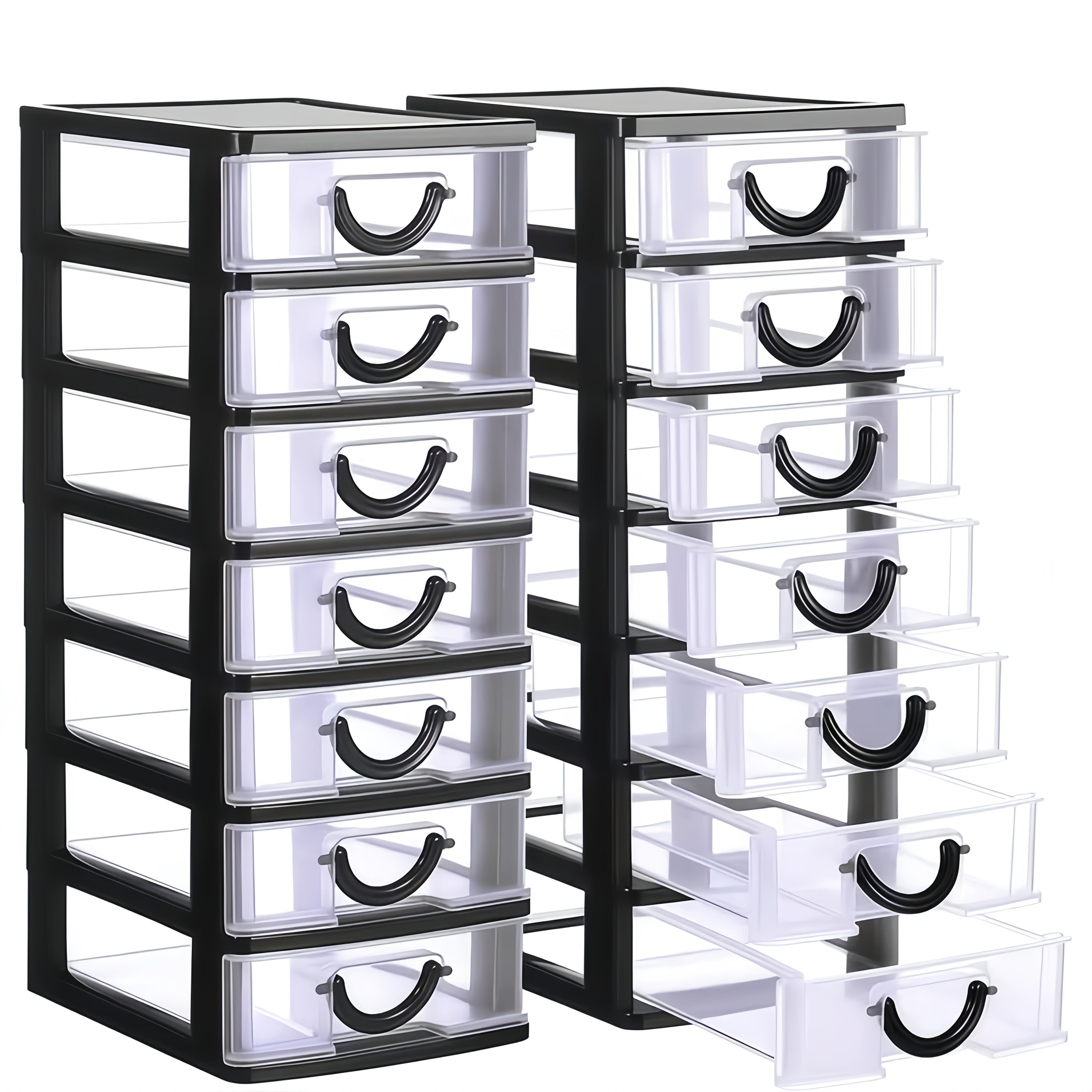 7-Drawer Desktop Organizer Clear Front Drawers Heavy-Duty Plastic Storage Box for Home Office, Jewelry, Craft & Small Parts ¨C Space-Saving Compact Design