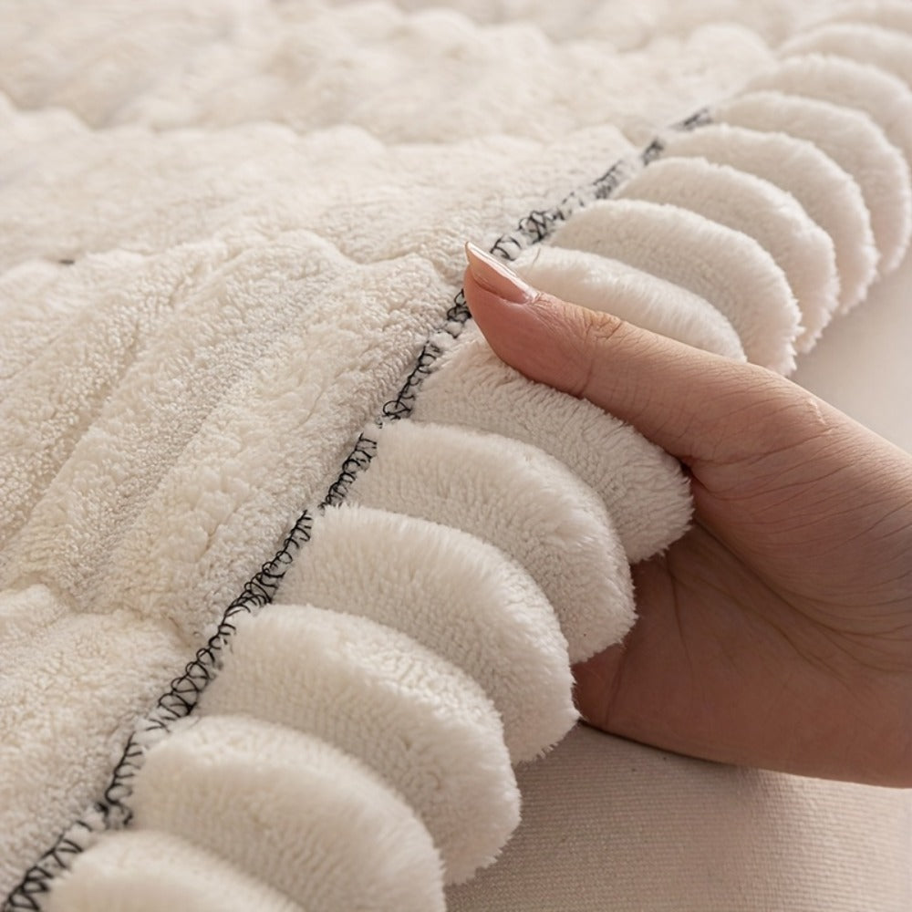 Sofa Cushion Cover Plush Velvet Washable Seat Pad Wavy Edge Soft Kapok Filling for Couch Loveseat 1 2 3 4 Seater ¡ª Easy Install Home Decor Protection