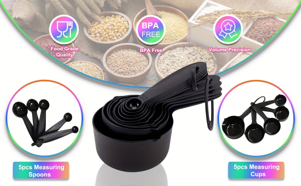 Silicone Cooking Utensils Set 17 Piece Rainbow Titanium with Rotating Holder - Heat Resistant Non-Stick Spatulas, Ladle, Skimmer, Turner & Measuring Cups and Spoons with Stainless Steel Handles
