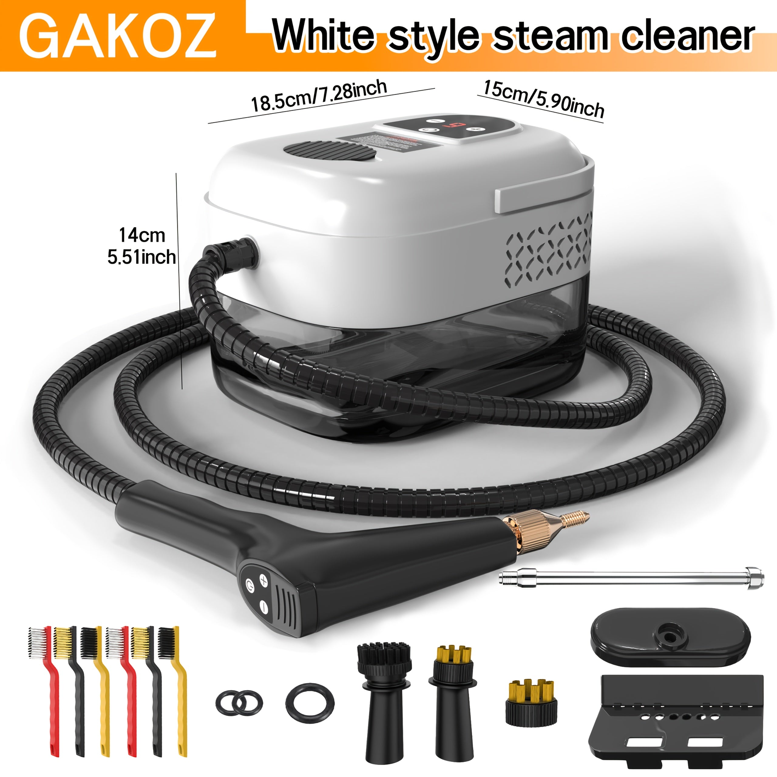 Handheld Steam Cleaner High Pressure 9-Gear Adjustment & LCD Display, 1200ml Water Tank, Portable High-Temp Steamer for Kitchen Carpet Sofa Grout Tile