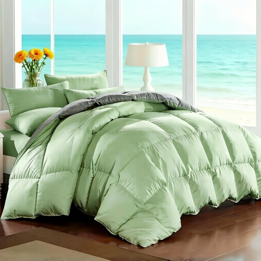 Comforter Set 7-Piece Bed in a Bag Queen King Full Soft Microfiber Down Alternative Comforter Fitted Sheet Flat Sheet Pillow Shams Pillowcases All Season Bedding Set 34 Colors