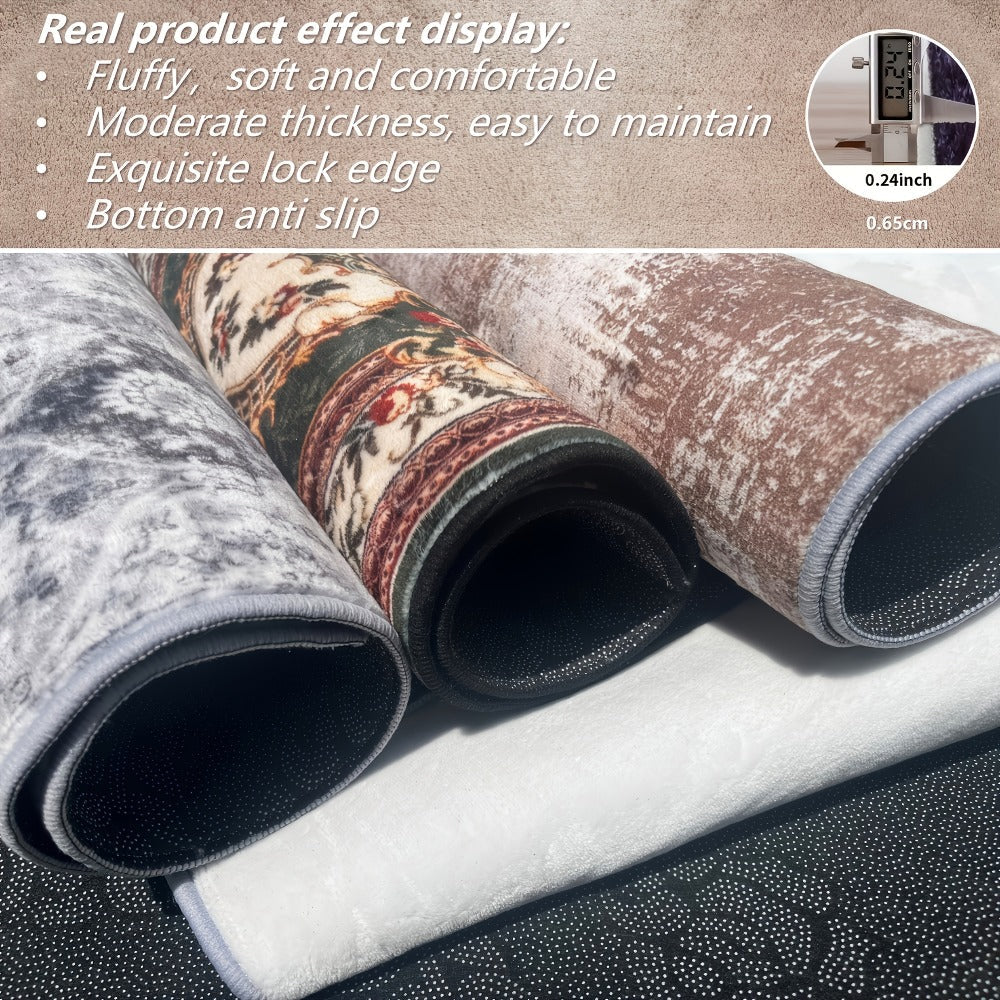 Large Area Rug for Living Room Bedroom ¨C Soft Fluffy Persian Bohemian Style Floor Mat, Anti-Slip Backing, Machine Washable, Vintage Carpet for Modern & Traditional Decor, Multiple Sizes