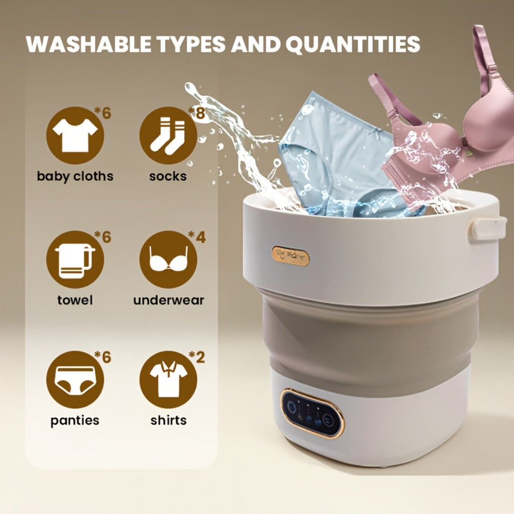 Portable Washing Machine Foldable Mini Washer Large Capacity for Underwear Socks Baby Clothes Apartment Dorm Travel Camping