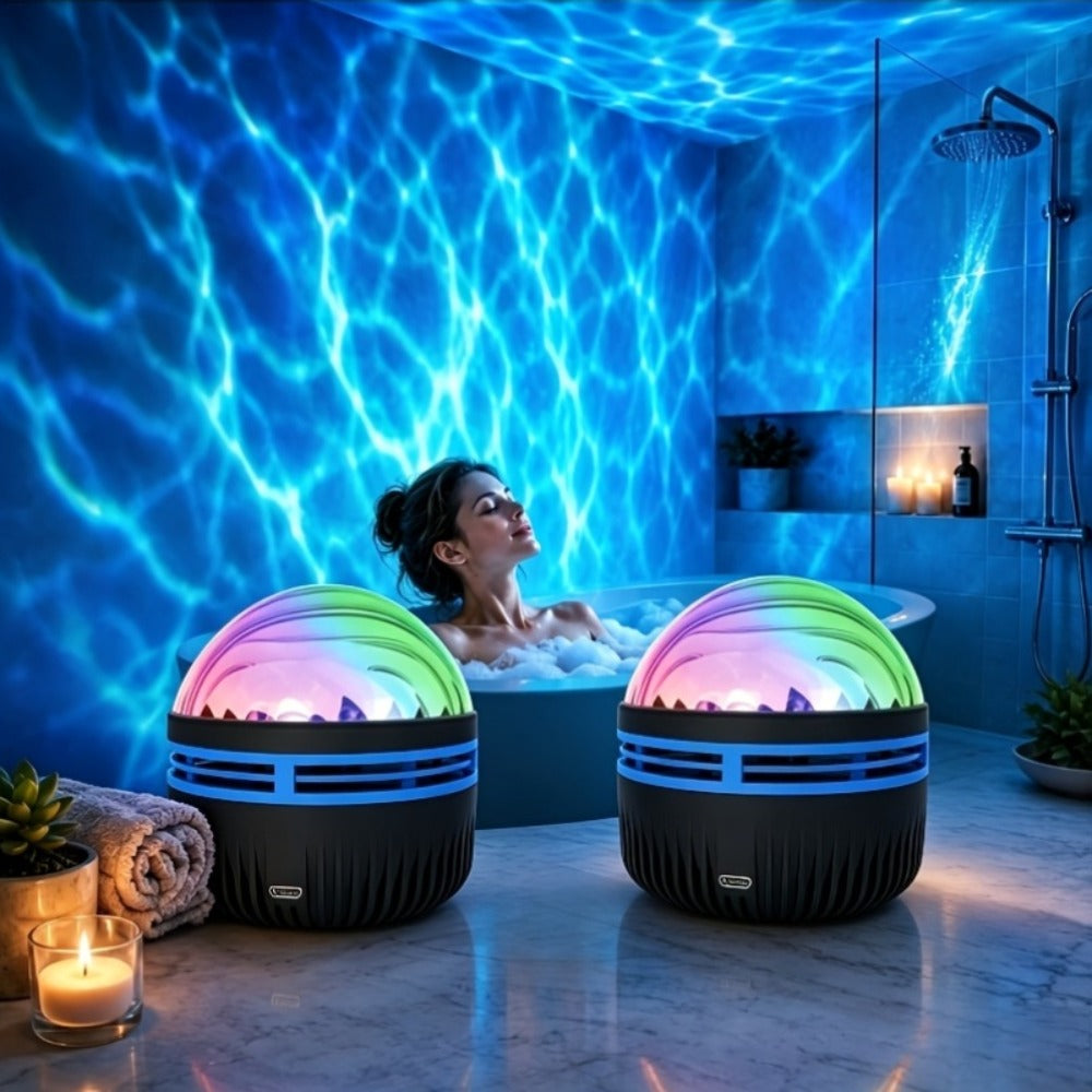 LED Star Projector Night Light USB Powered, 7-Star Galaxy Starry Sky & Water Ripple Effect Lamp for Bedroom Camping Wedding Home Decor, Holiday Gift