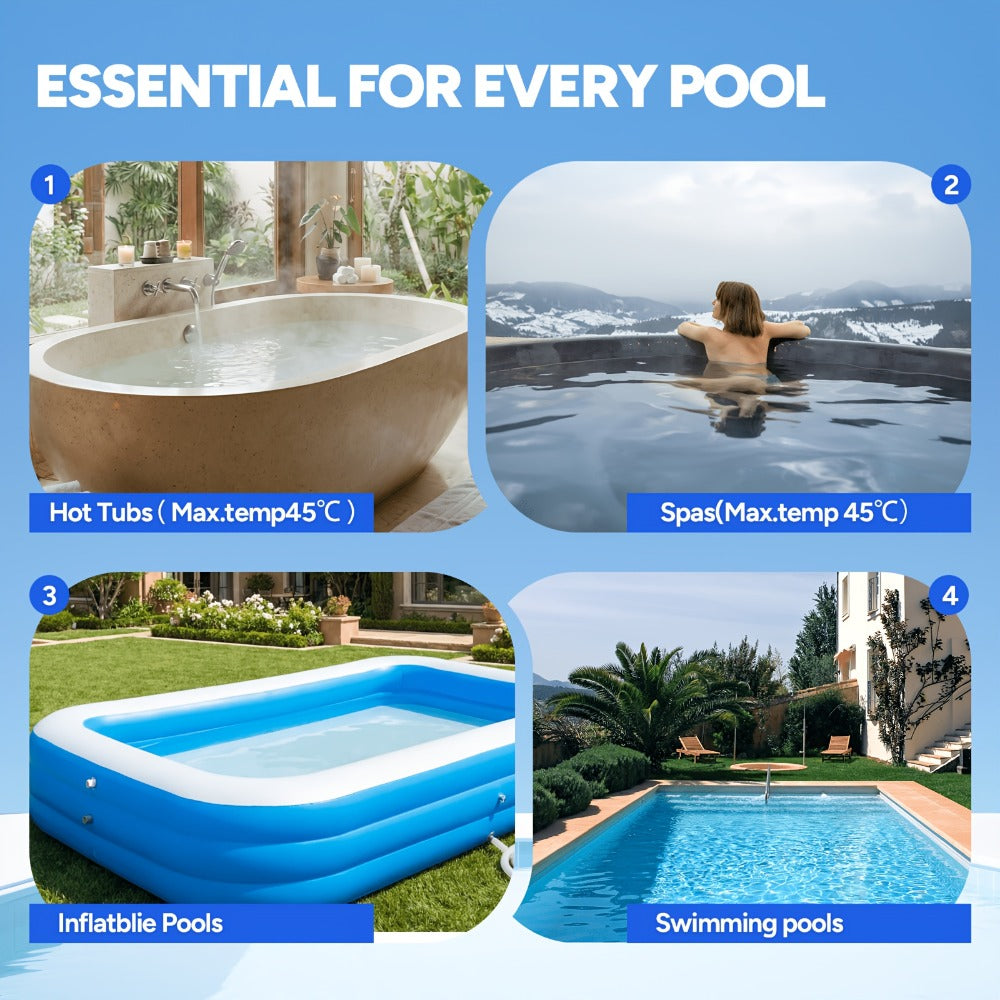 Cordless Pool Vacuum Cleaner 15.8 GPM Suction, 60-Min Runtime, Telescopic Pole, Handheld Rechargeable Pool Cleaner for Inground & Above Ground Pools, Removes Leaves Insects Debris, Summer Essential