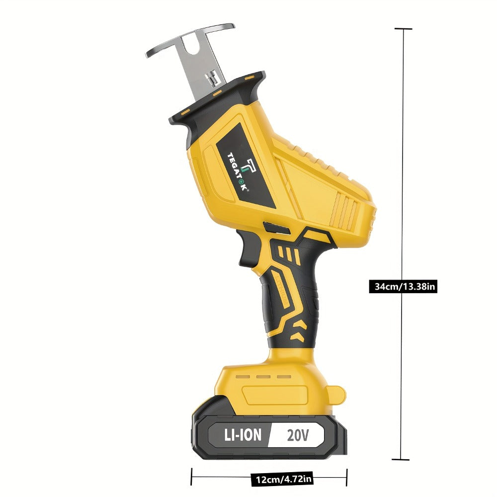 Electric Reciprocating Saw Cordless with LED Light & Safety Lock ¨C Multi-Purpose Cutting Tool with Replaceable Blades, 1 or 2 Battery Options, Carrying Case Included