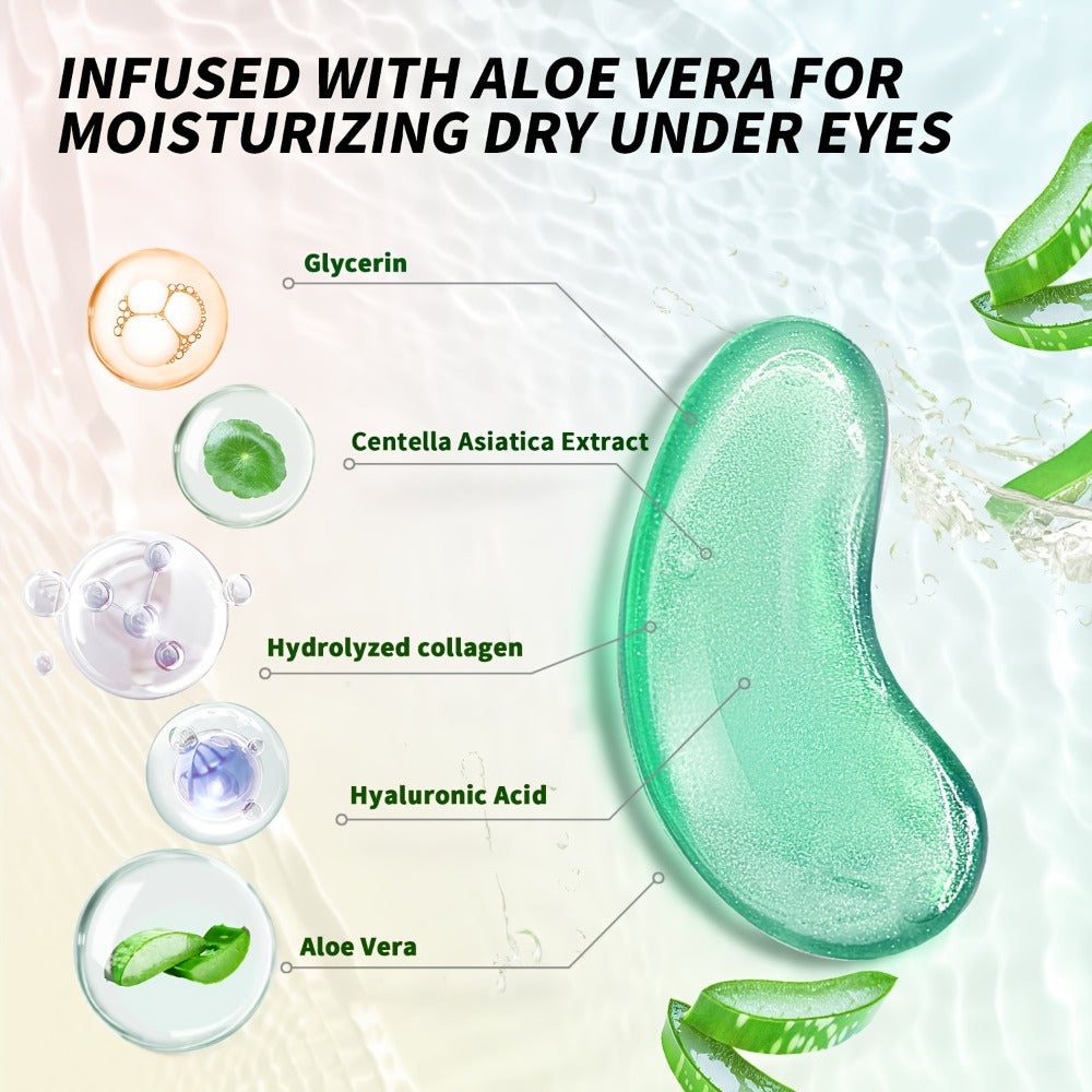 Under Eye Patches 25 Pairs ¨C Aloe Vera & Collagen Eye Mask for Dark Circles, Puffiness & Deep Hydration, Hyaluronic Acid, Plant Extracts, Sulfate-Free, All Skin Types, Daily Skincare for Women & Men
